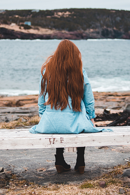 Woman Sitting Outside